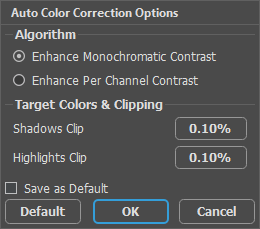 Auto Color Correction Options