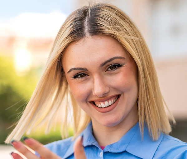 Girl without glasses