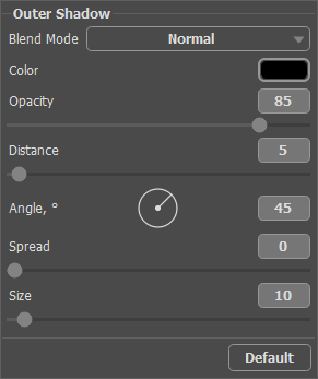 Application d'un effet d'ombre externe