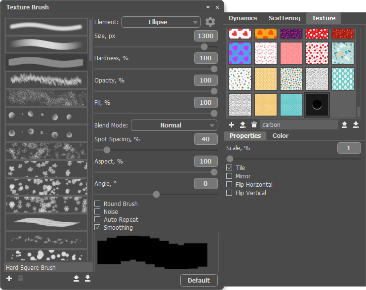 Texture Brush Settings