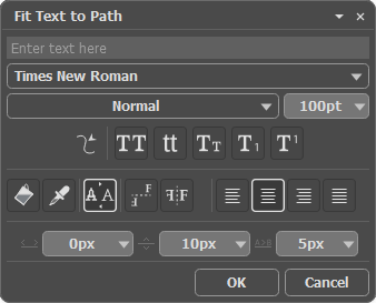 Fit Text to Path Tool Parameters